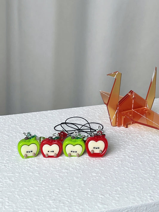 *[Love and Deepspace] Caleb Anime Red/Green Apple Phone Accsessory, Caleb Apple Keystrap Charm