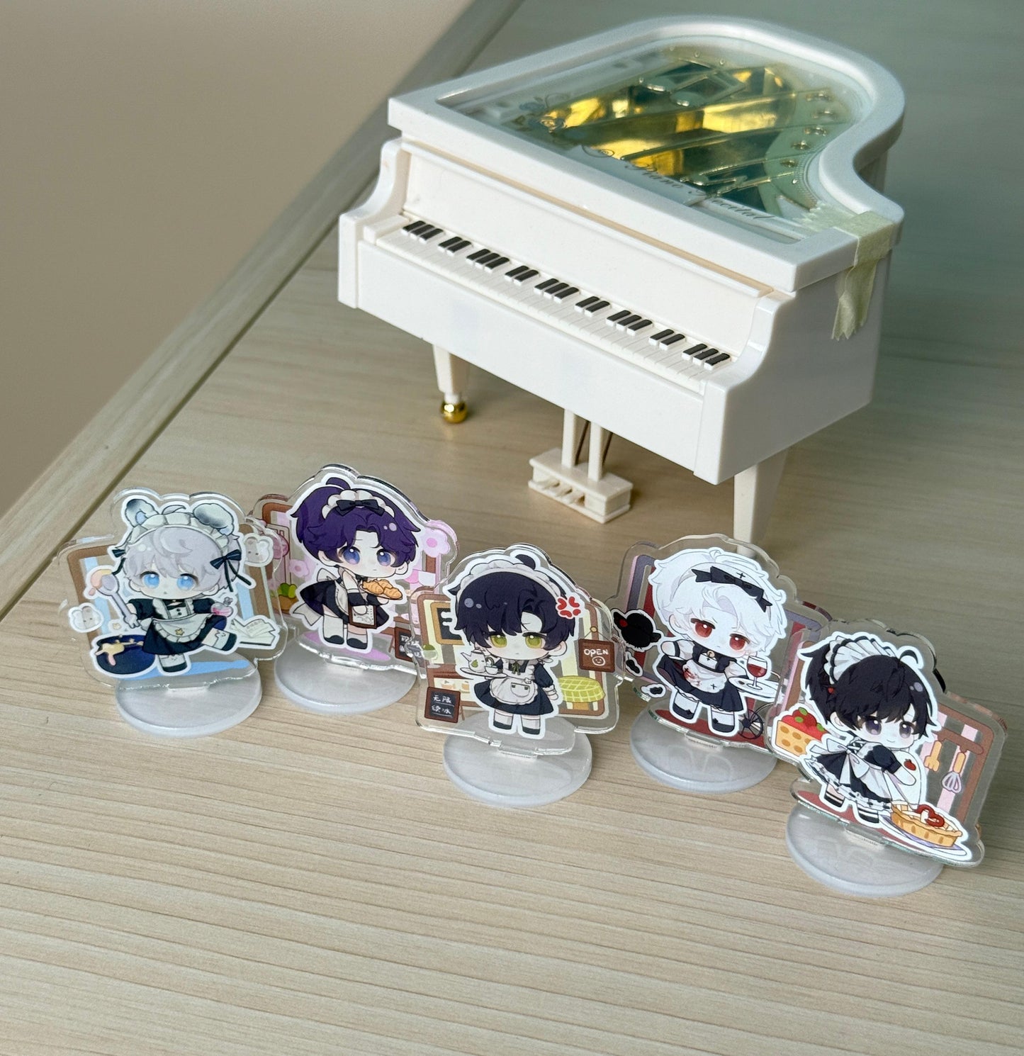 [Love and Deepspace] Maid Outfit Cosplay Chibi Acrylic Standee - Xavier/Zayne/Rafayel/Sylus/Caleb