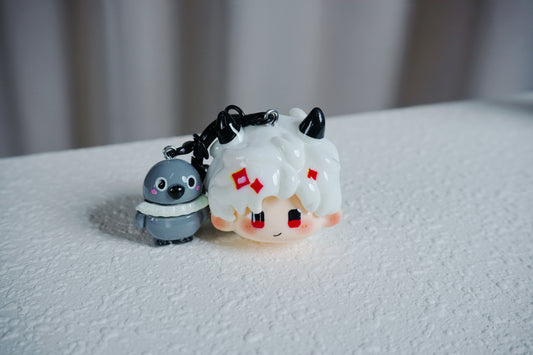 *[Love and Deepspace] Cute Keychain Charms Xavier/Zayne/Rafayel/Sylus/Caleb, Chibi Game Merch