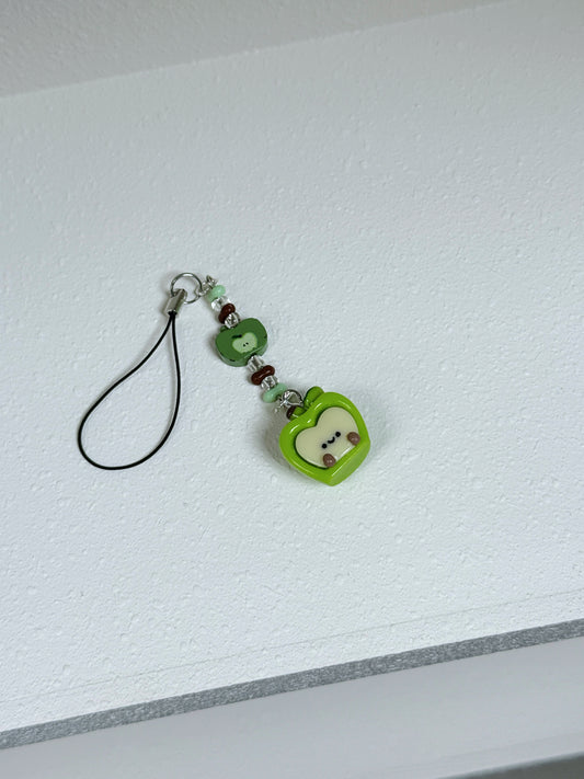 *[Love and Deepspace] Caleb Anime Red/Green Apple Phone Accsessory, Caleb Apple Keystrap Charm