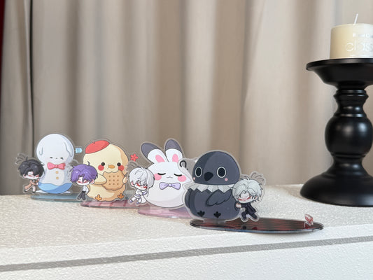 *[Love and Deepspace] Claw Machine Plushie Acrylic Phone Stand - Xavier/Zayne/Rafayel/Sylus 