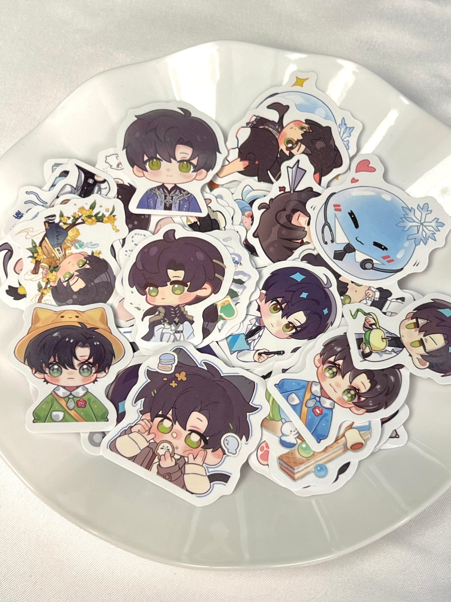 *[Love and Deepspace] Chibi Stickers 100 pcs - Xavier/Zayne/Rafayel/Sylus/Caleb